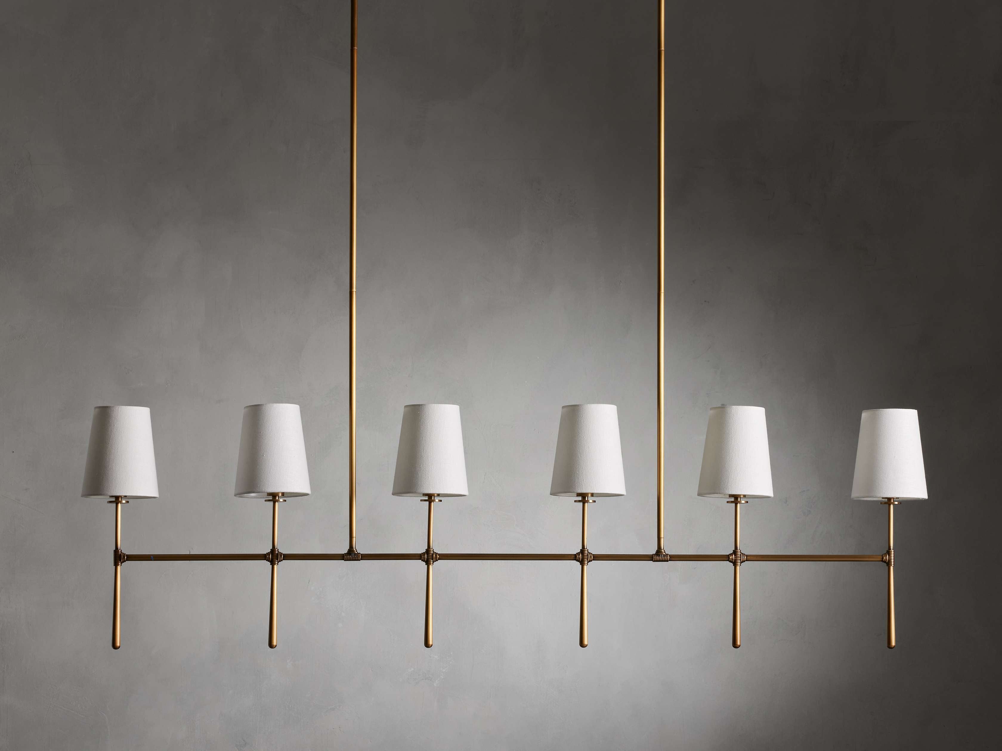 Calder Linen Shade Linear Chandelier