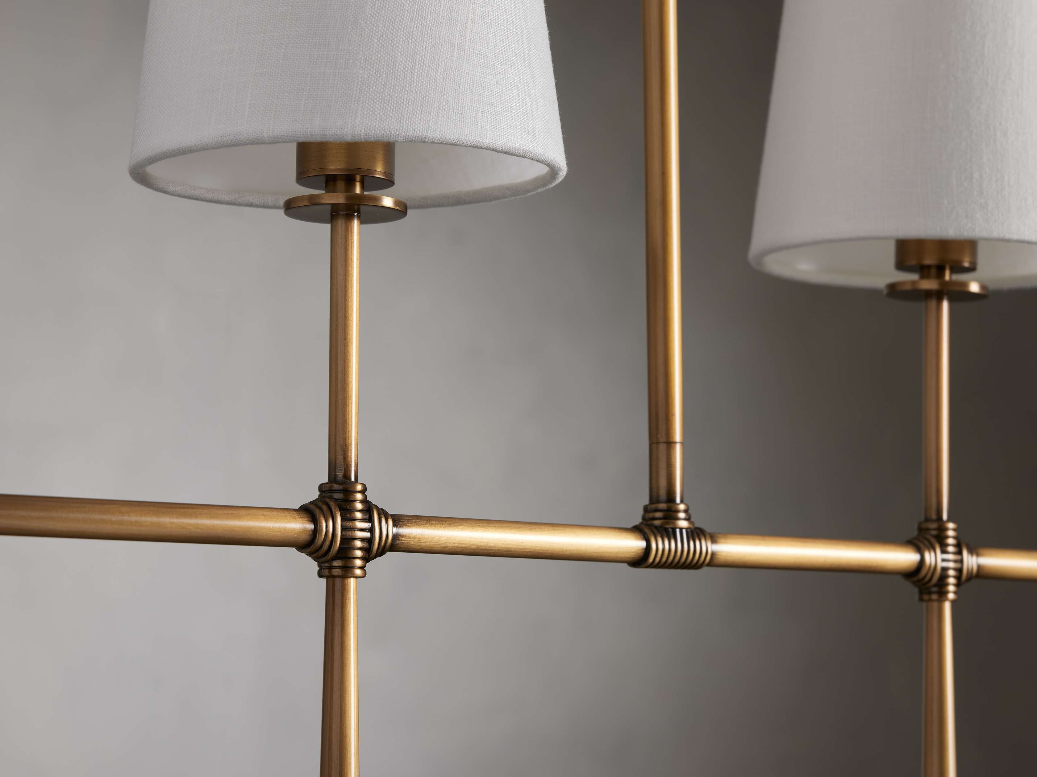 Calder Linen Shade Linear Chandelier