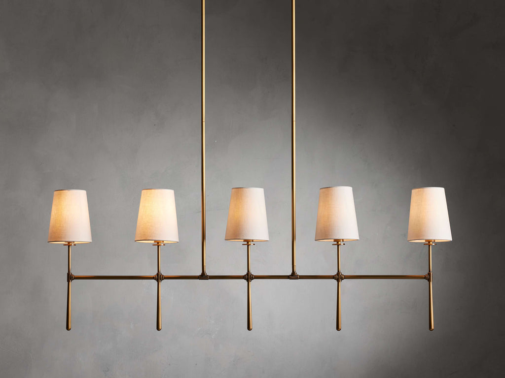 Calder Linen Shade Linear Chandelier