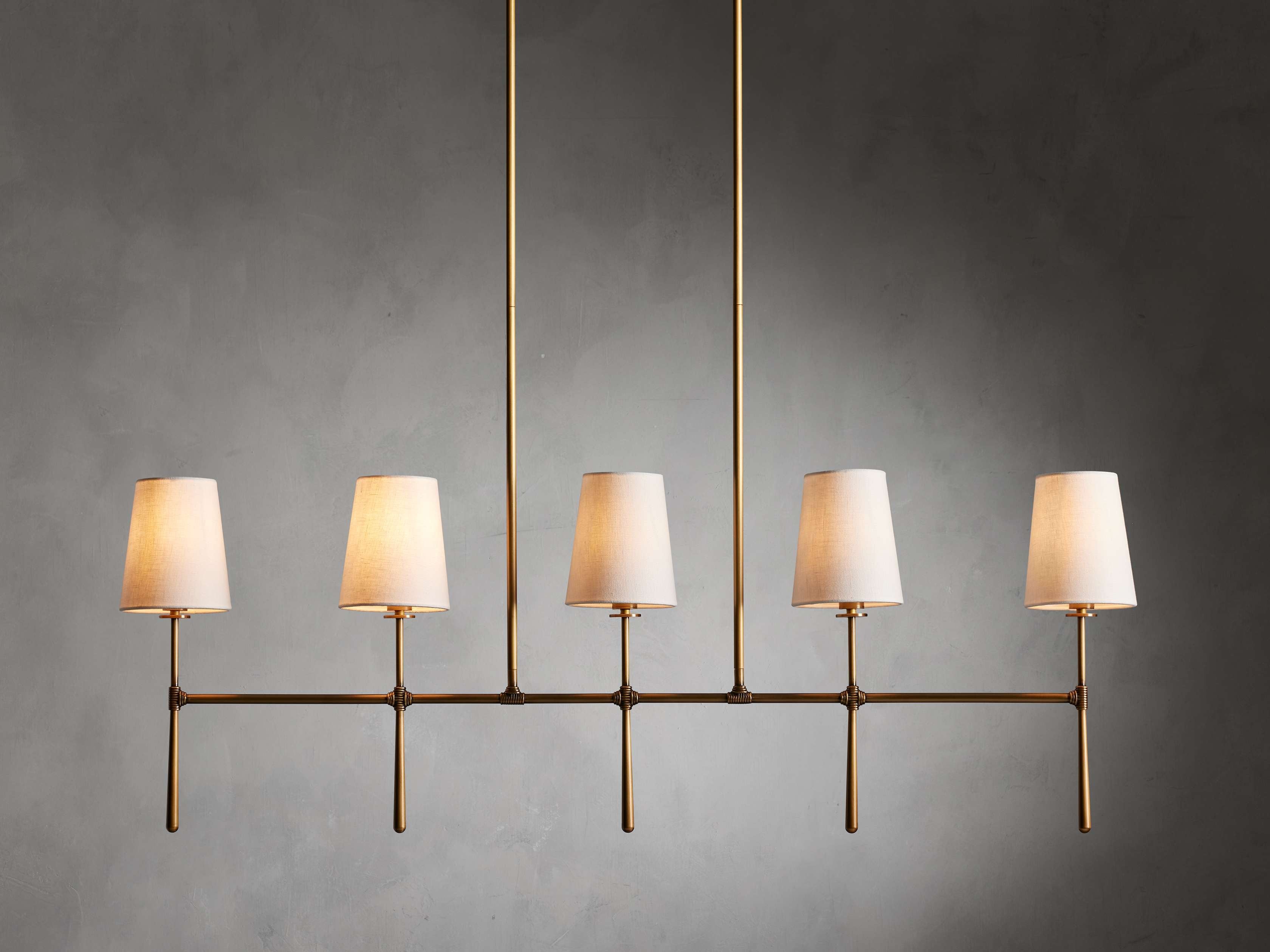 Calder Linen Shade Linear Chandelier