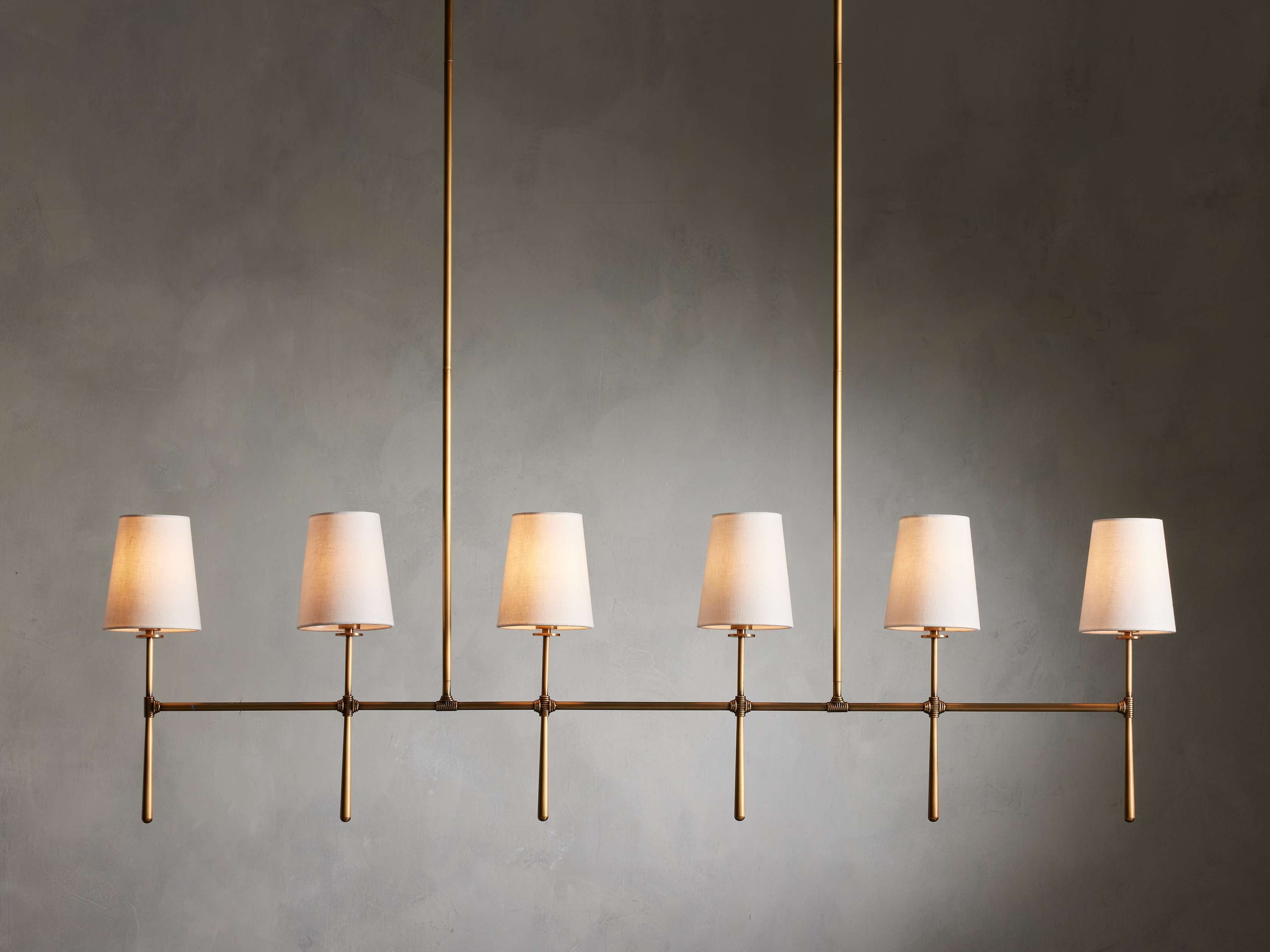 Calder Linen Shade Linear Chandelier