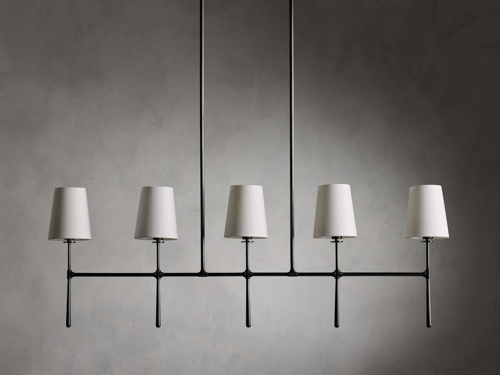 Calder Linen Shade Linear Chandelier