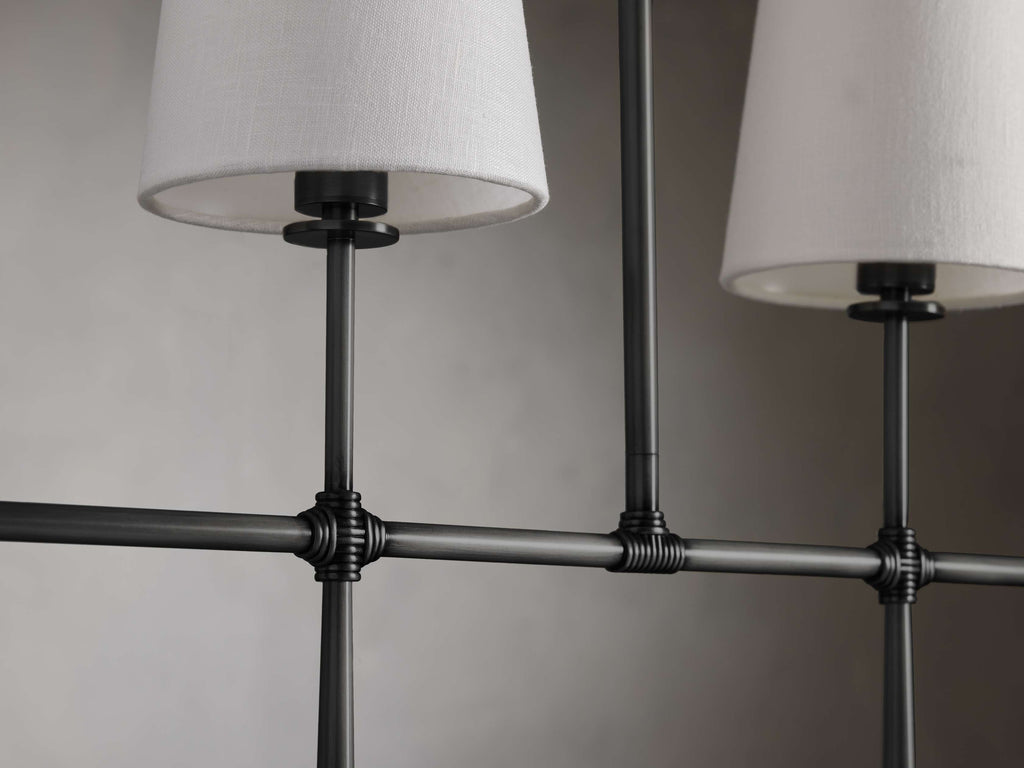 Calder Linen Shade Linear Chandelier