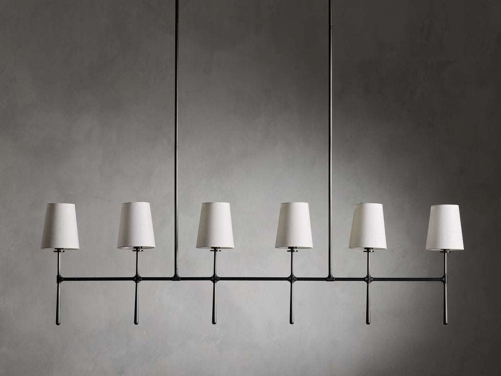 Calder Linen Shade Linear Chandelier