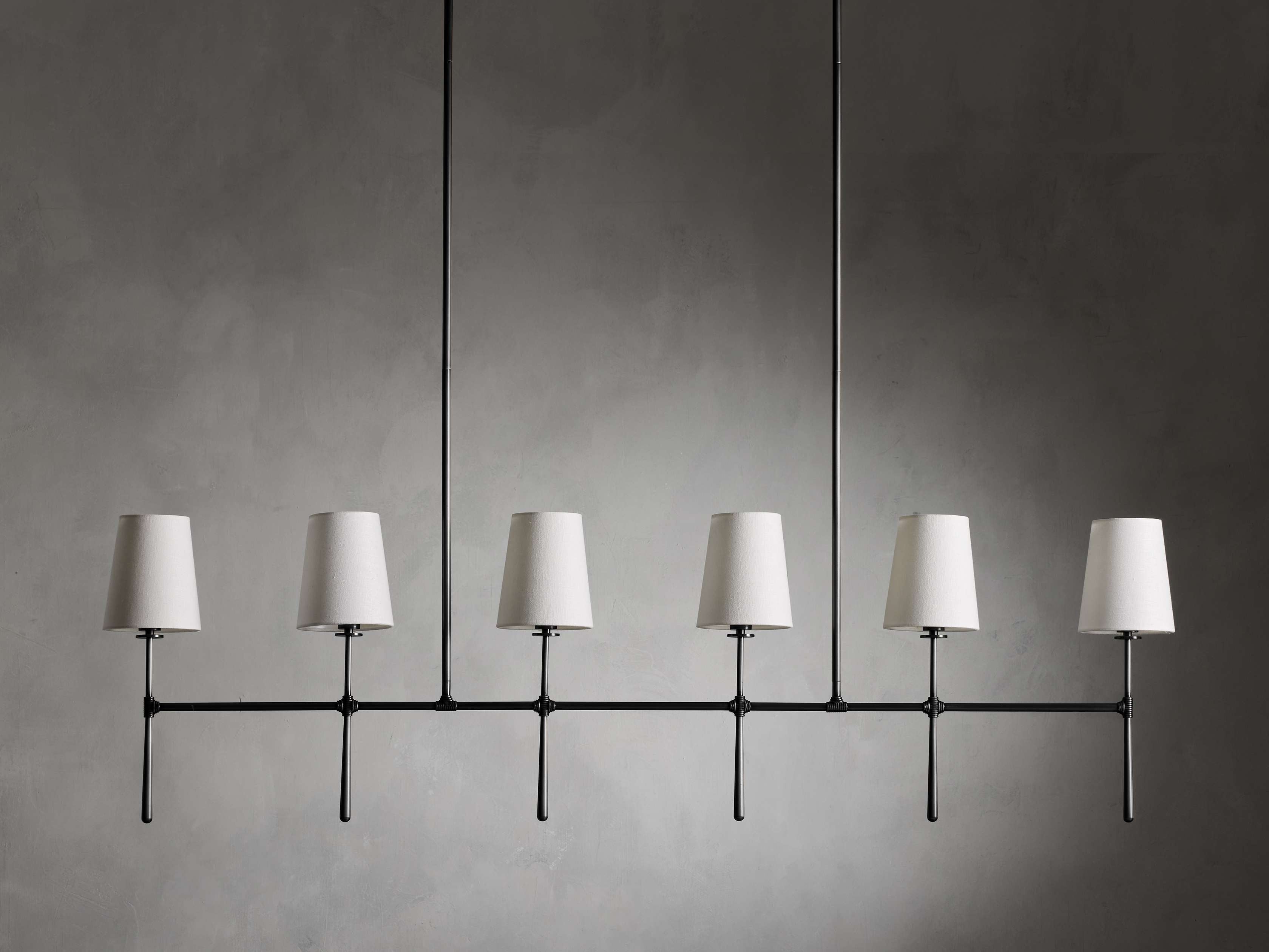 Calder Linen Shade Linear Chandelier