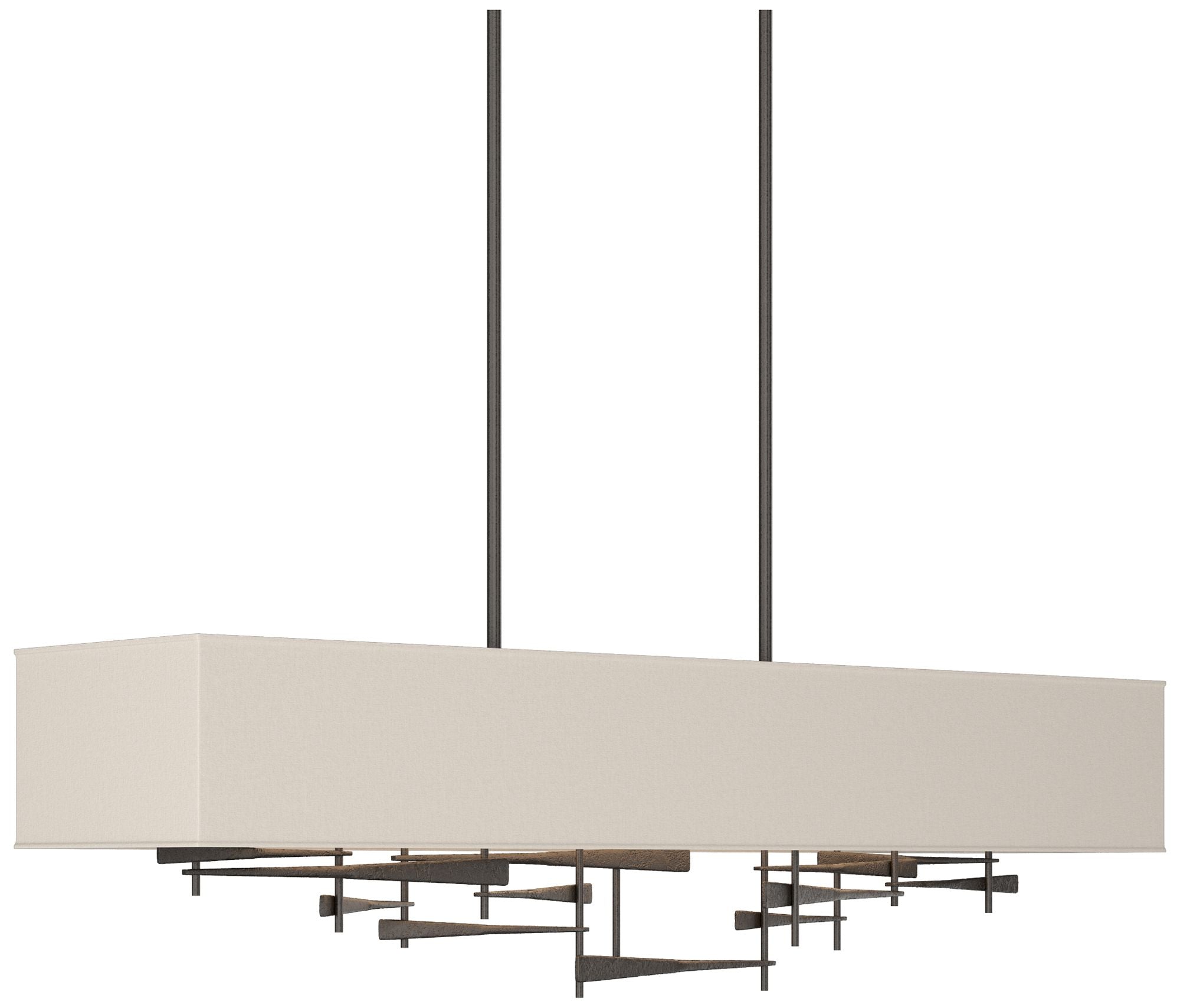 Cavaletti 42"W Oil Rubbed Bronze Long Pendant With Flax Shade