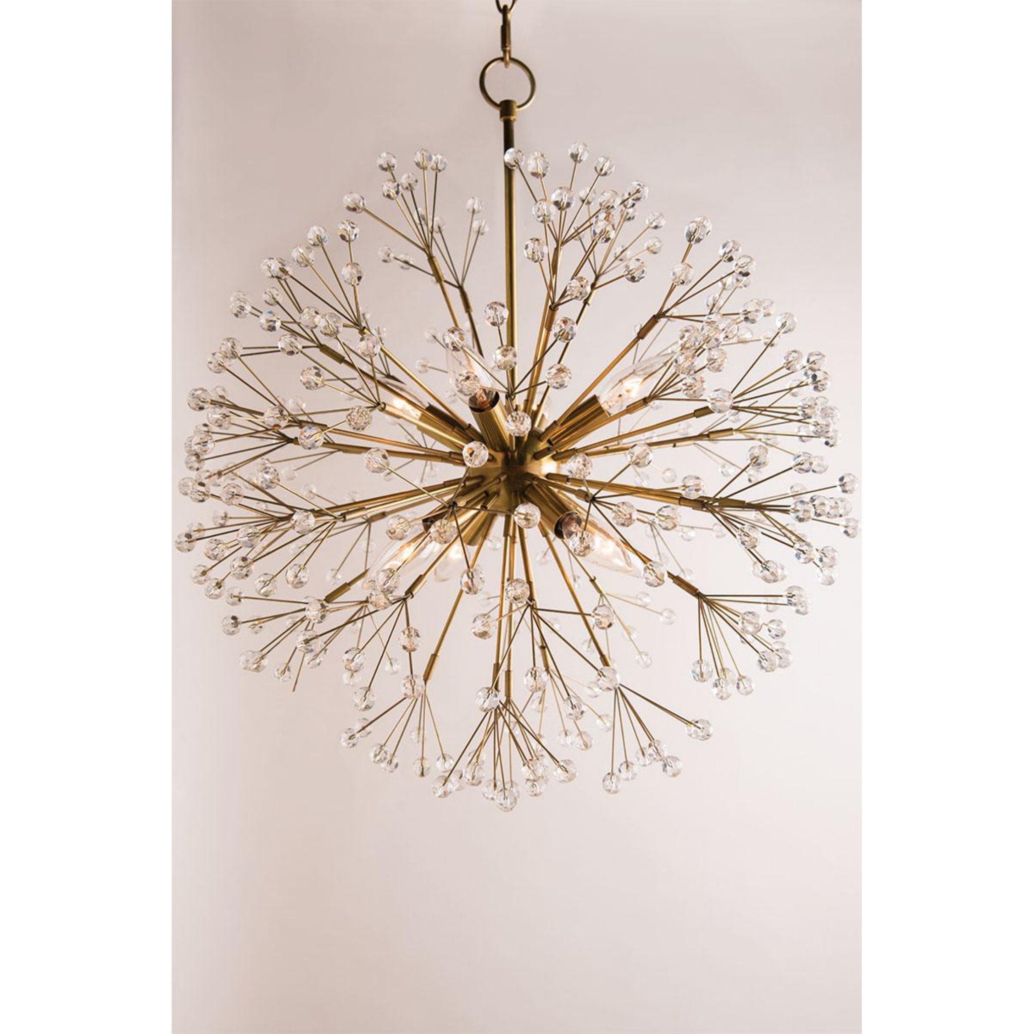 Dunkirk 16-Light Chandelier in Aged Brass 40L x 40W x 40H