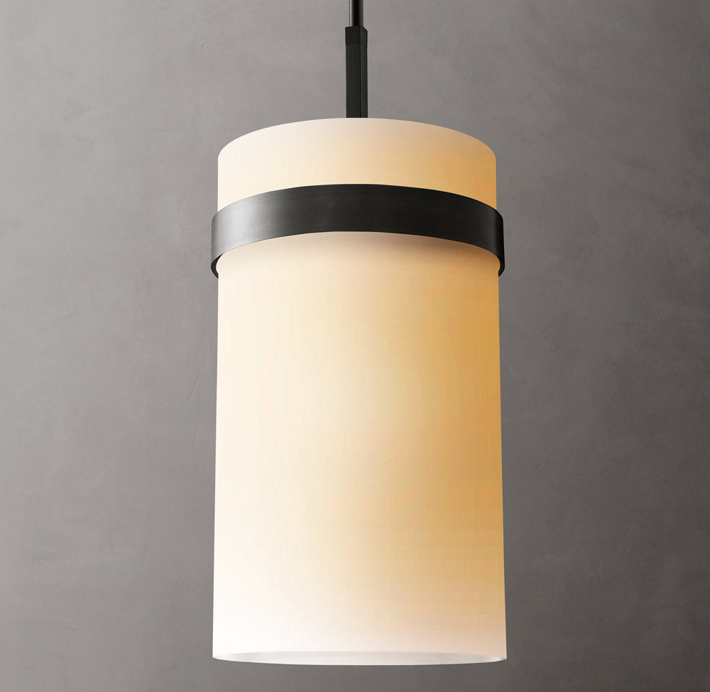 Ravelle Milk Glass Pendant 12"