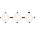 Champalimaud Marisol 28" Bath Bar in Gun Metal with White Glass Wall Light W28" x H8.5"