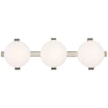 Champalimaud Marisol 28" Bath Bar in Polished Nickel with White Glass Wall Light W28" x H8.5"