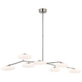Champalimaud Brindille XL Articulating Linear Chandelier in Polished Nickel with White Glass Ceiling Light W61.25" x 30"