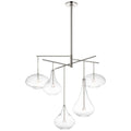 Champalimaud Lomme XL Chandelier in Polished Nickel with Clear Glass Ceiling Light W38.25"
