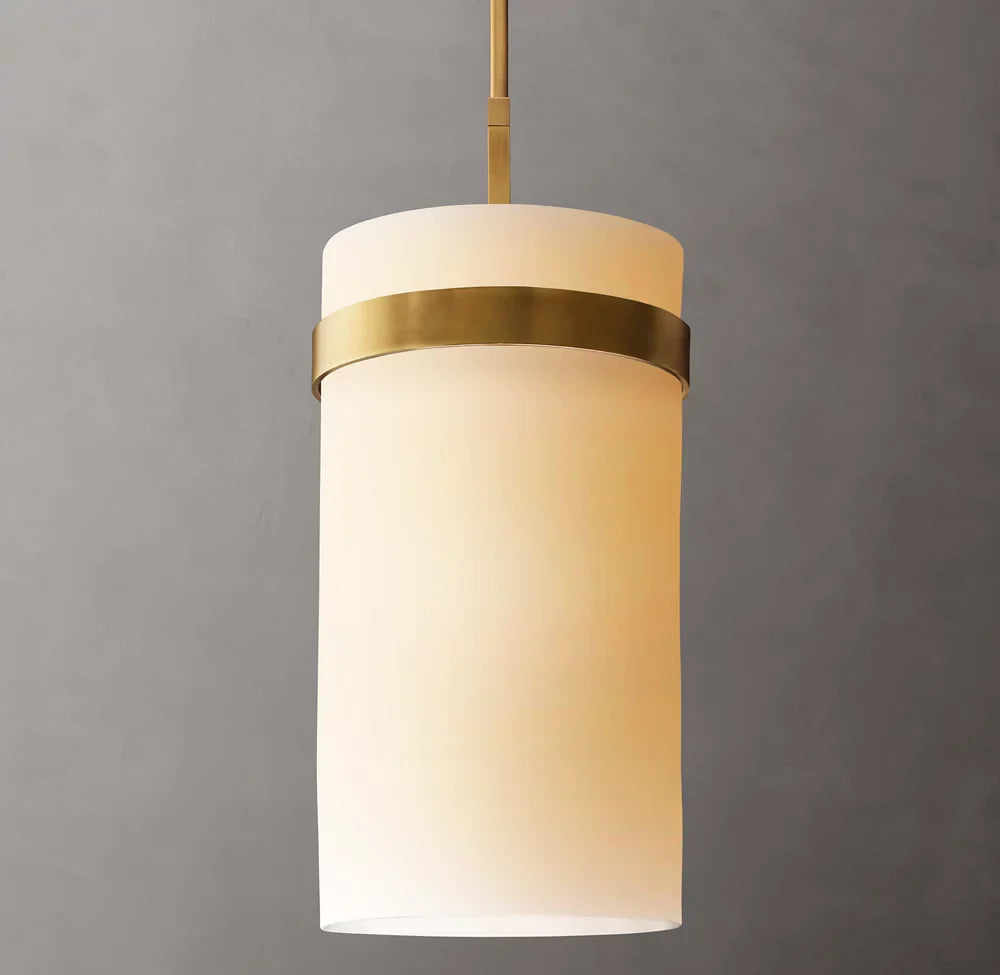 Ravelle Milk Glass Pendant 10"