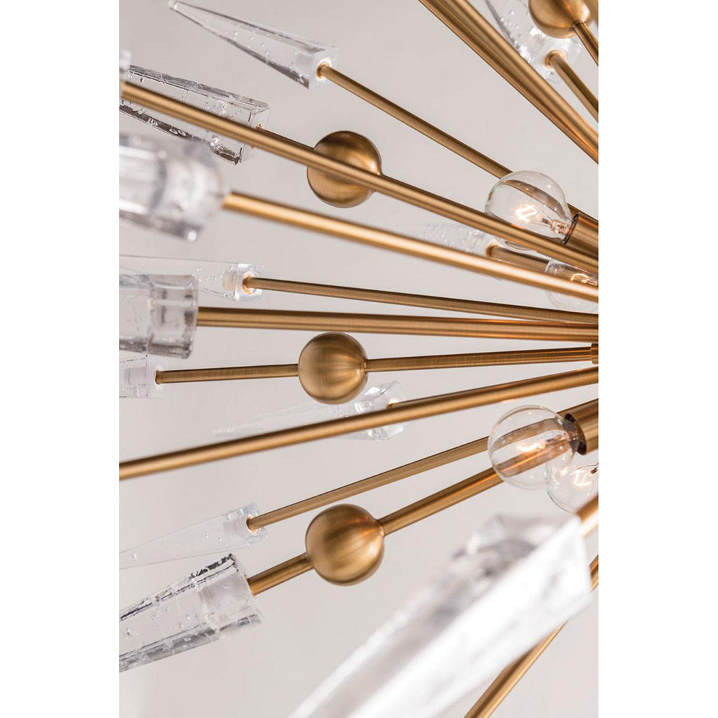 Sparta 12-Light Chandelier in Aged Brass 32L x 32W x 32H