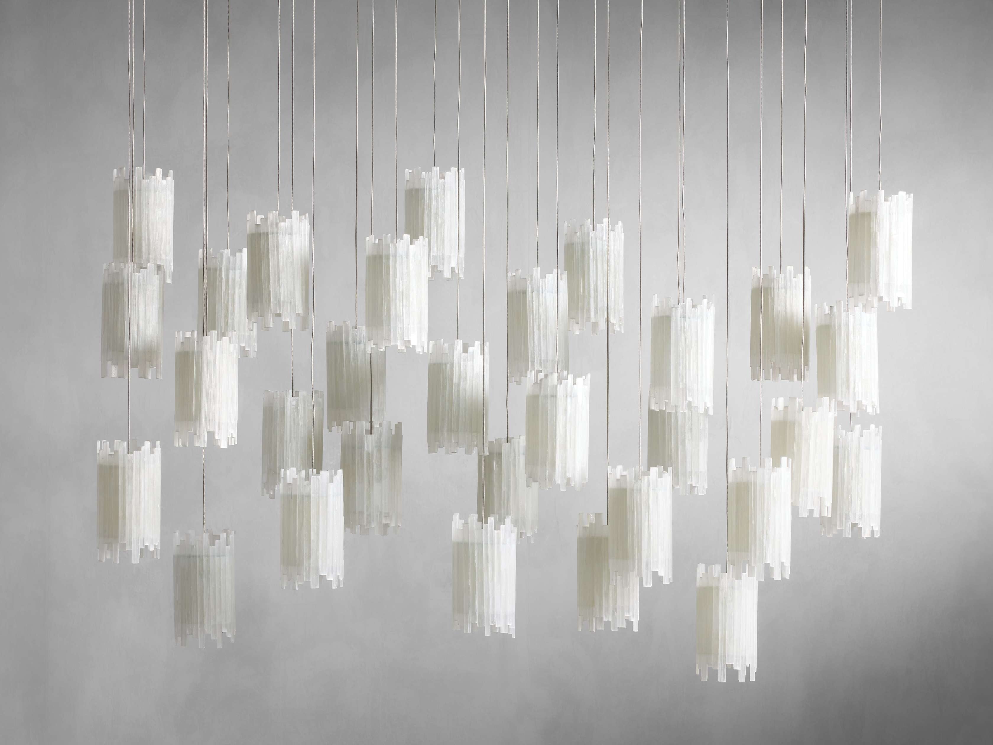 Celestara Selenite Cascade Rectangular Chandelier