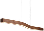 Cerno Camur 56" Wide Oiled Walnut LED Linear Kitchen Island Pendant