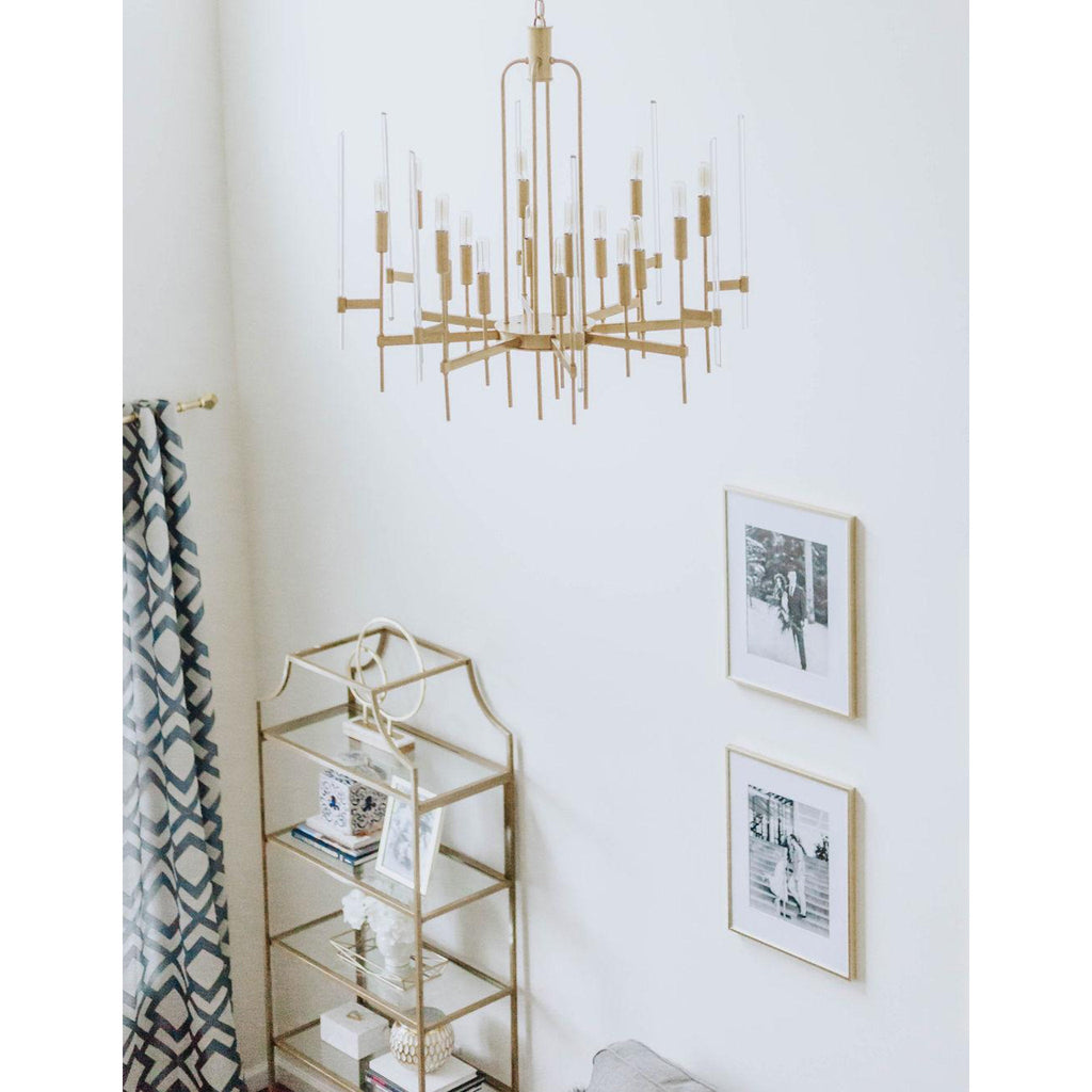 Bari 16-Light Chandelier in Aged Brass 30L x 30W x 29H