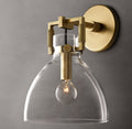 Machinist Glass Cloche Sconce 8"