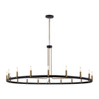 Clayton 60" Wide Brass Black 18-Light Ring-Round Chandelier