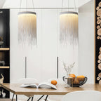 Chrome Chain Tassel Pendant Light