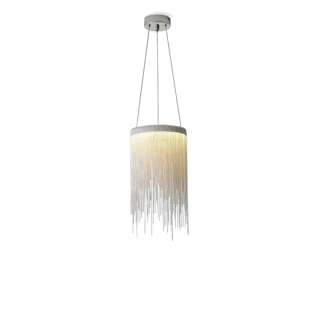 Chrome Chain Tassel Pendant Light