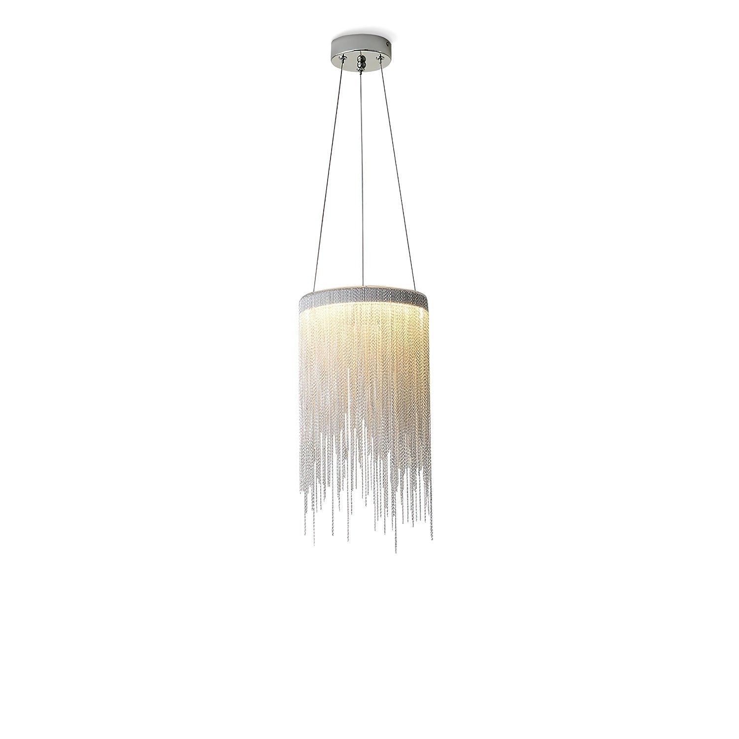 Chrome Chain Tassel Pendant Light