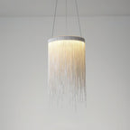 Chrome Chain Tassel Pendant Light