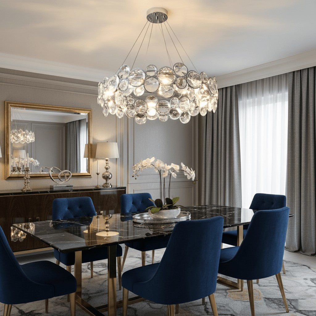 Chrome Crystal Ring Chandelier