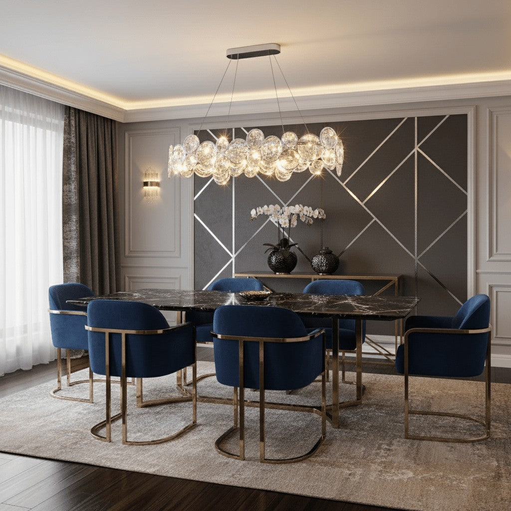 Chrome Crystal Ring Chandelier