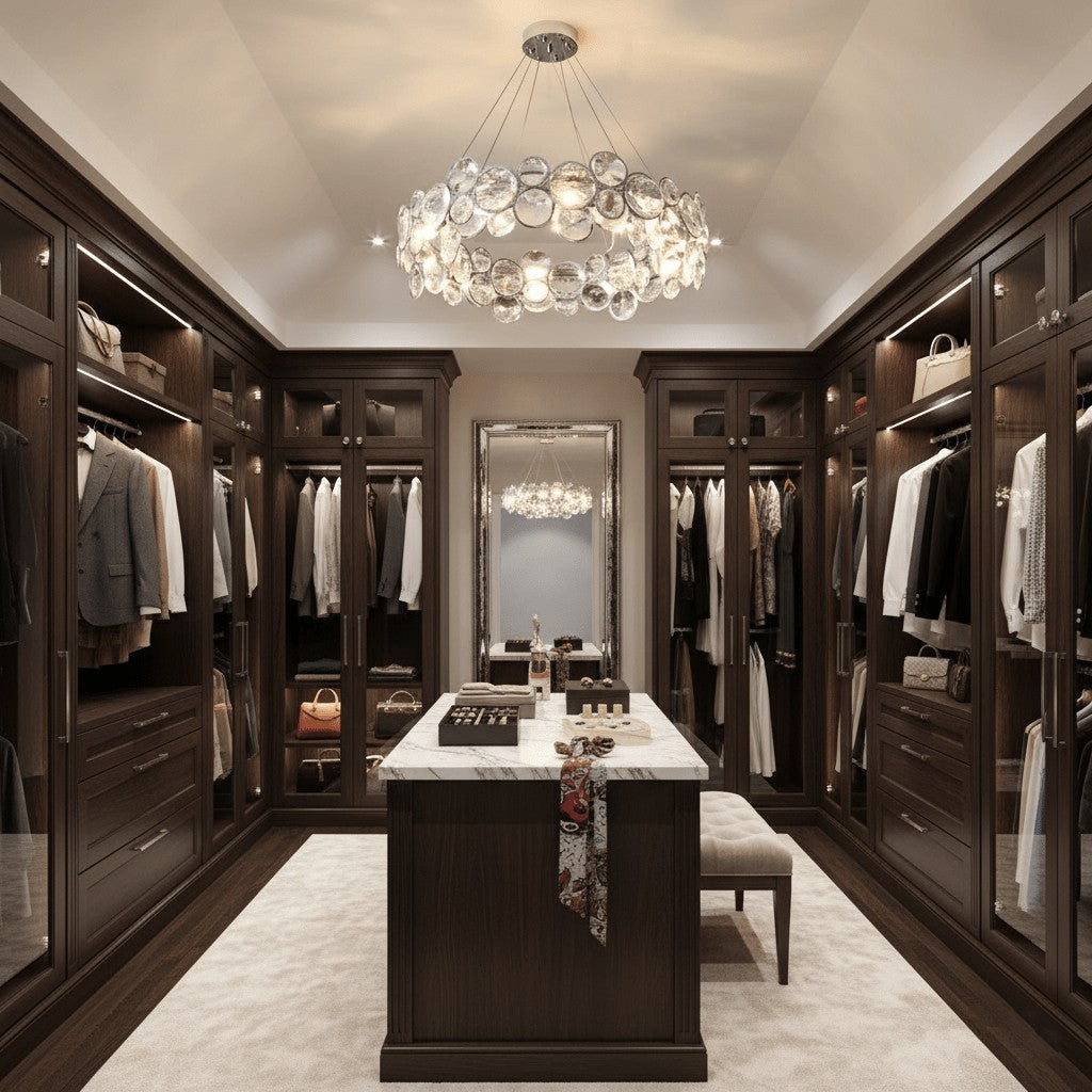 Chrome Crystal Ring Chandelier