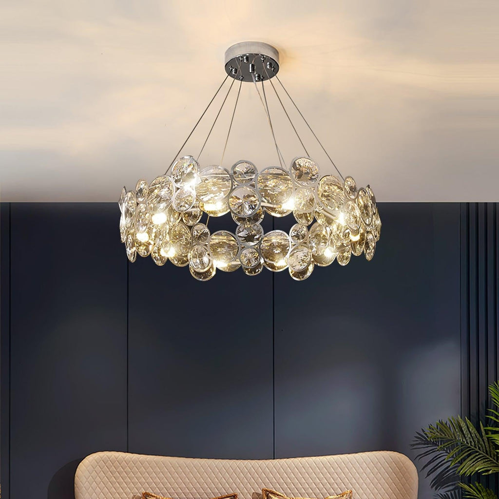 Chrome Crystal Ring Chandelier