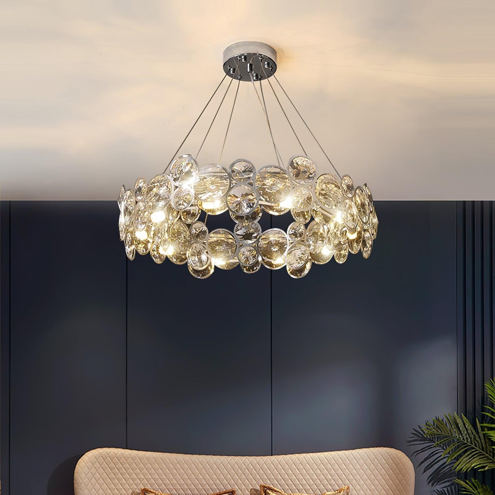 Chrome Crystal Ring Chandelier