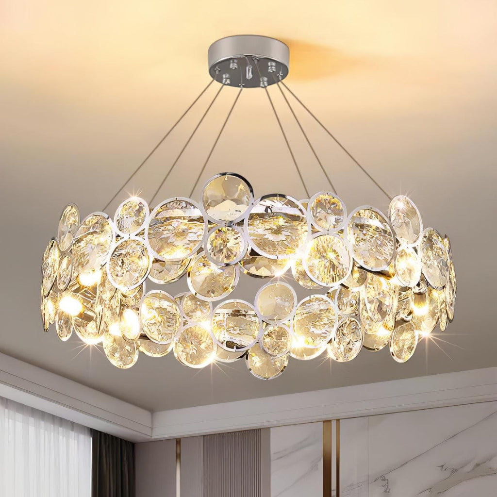 Chrome Crystal Ring Chandelier
