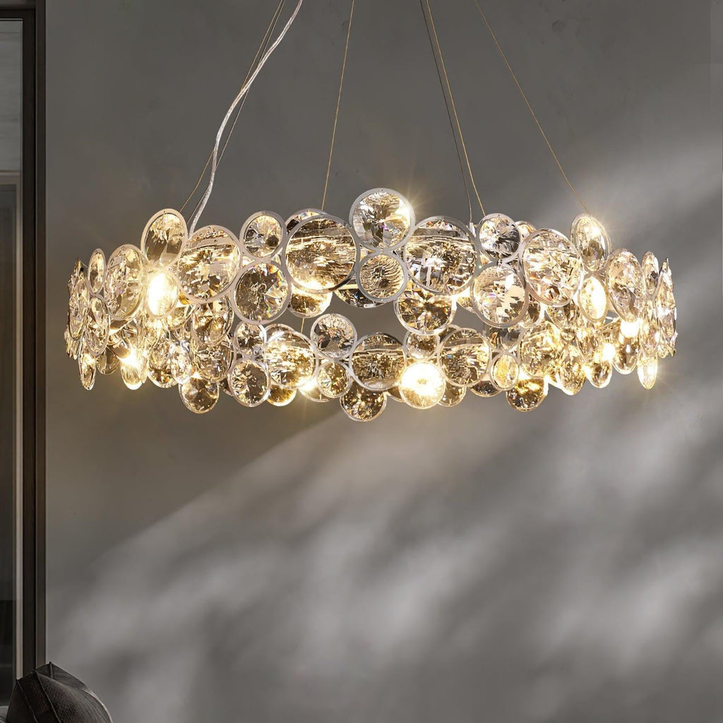 Chrome Crystal Ring Chandelier