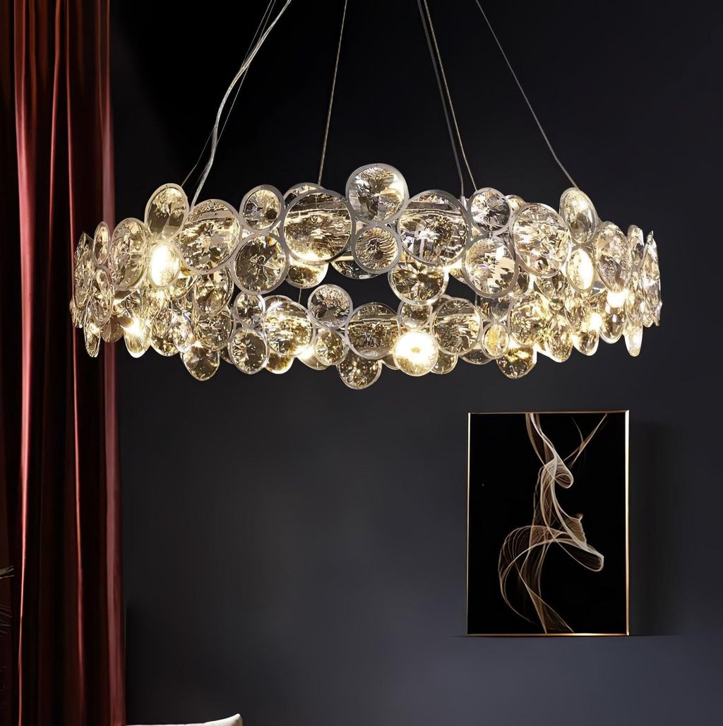Chrome Crystal Ring Chandelier