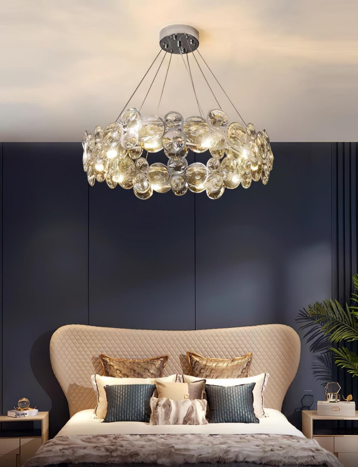 Chrome Crystal Ring Chandelier