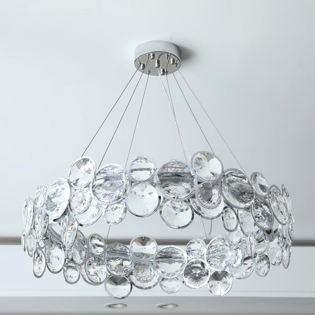 Chrome Crystal Ring Chandelier