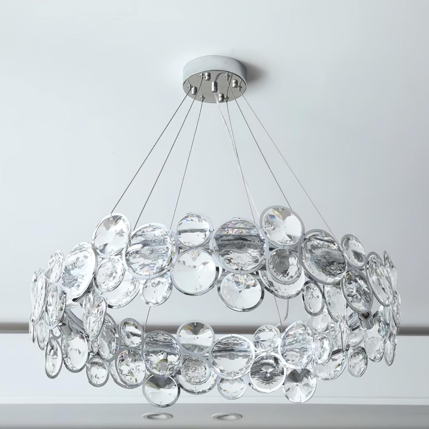 Chrome Crystal Ring Chandelier