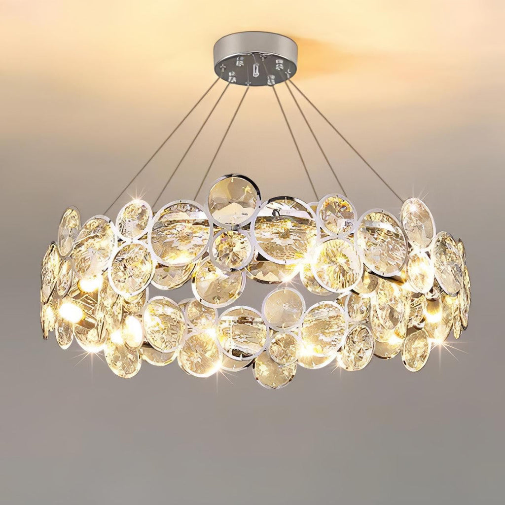 Chrome Crystal Ring Chandelier