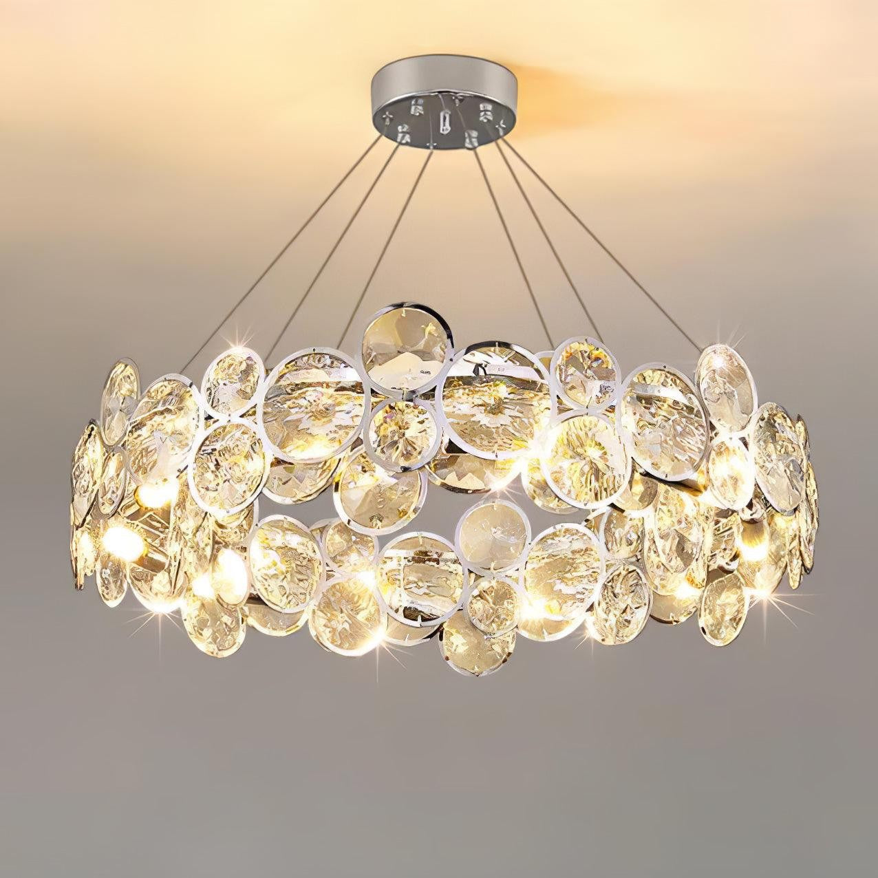 Chrome Crystal Ring Chandelier