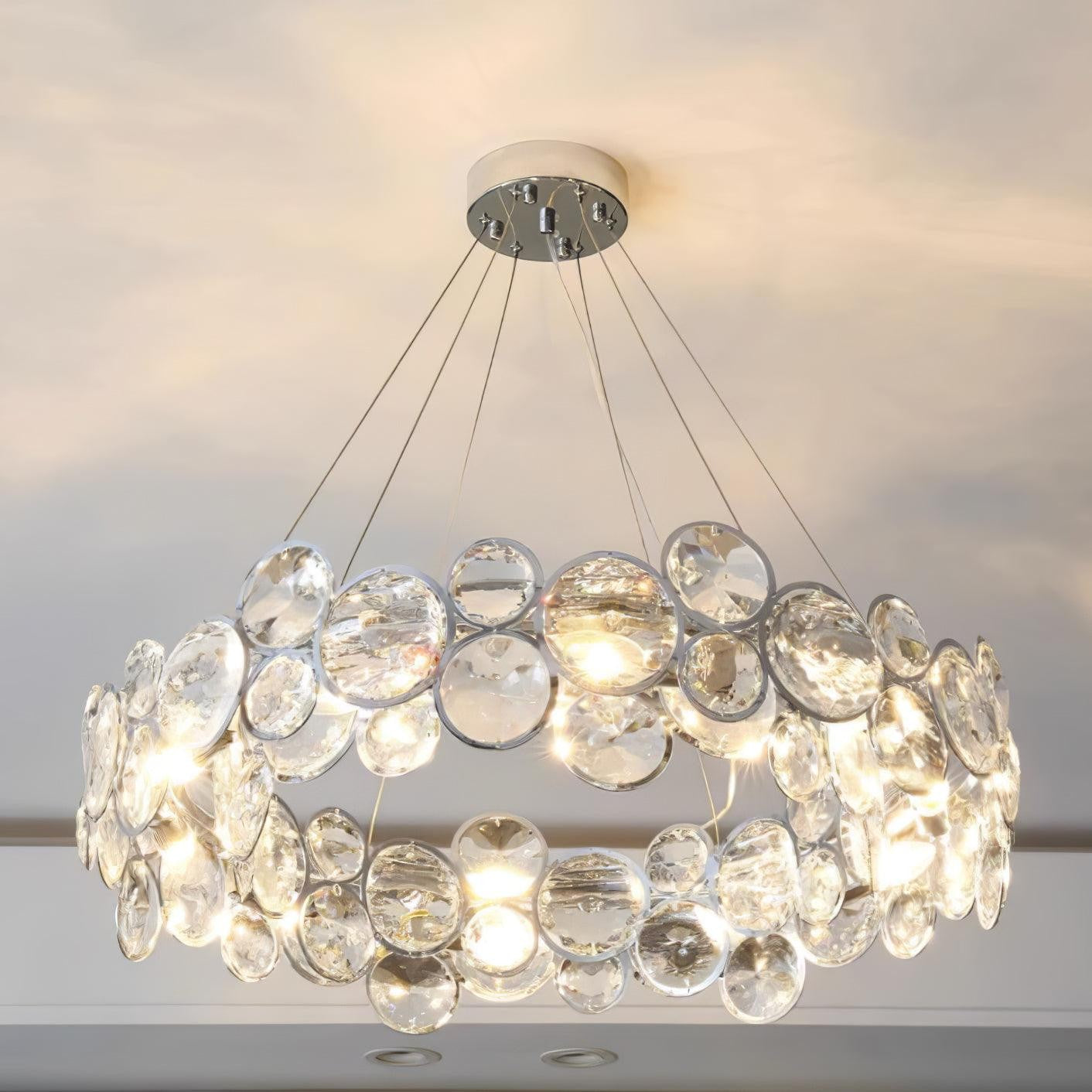 Chrome Crystal Ring Chandelier