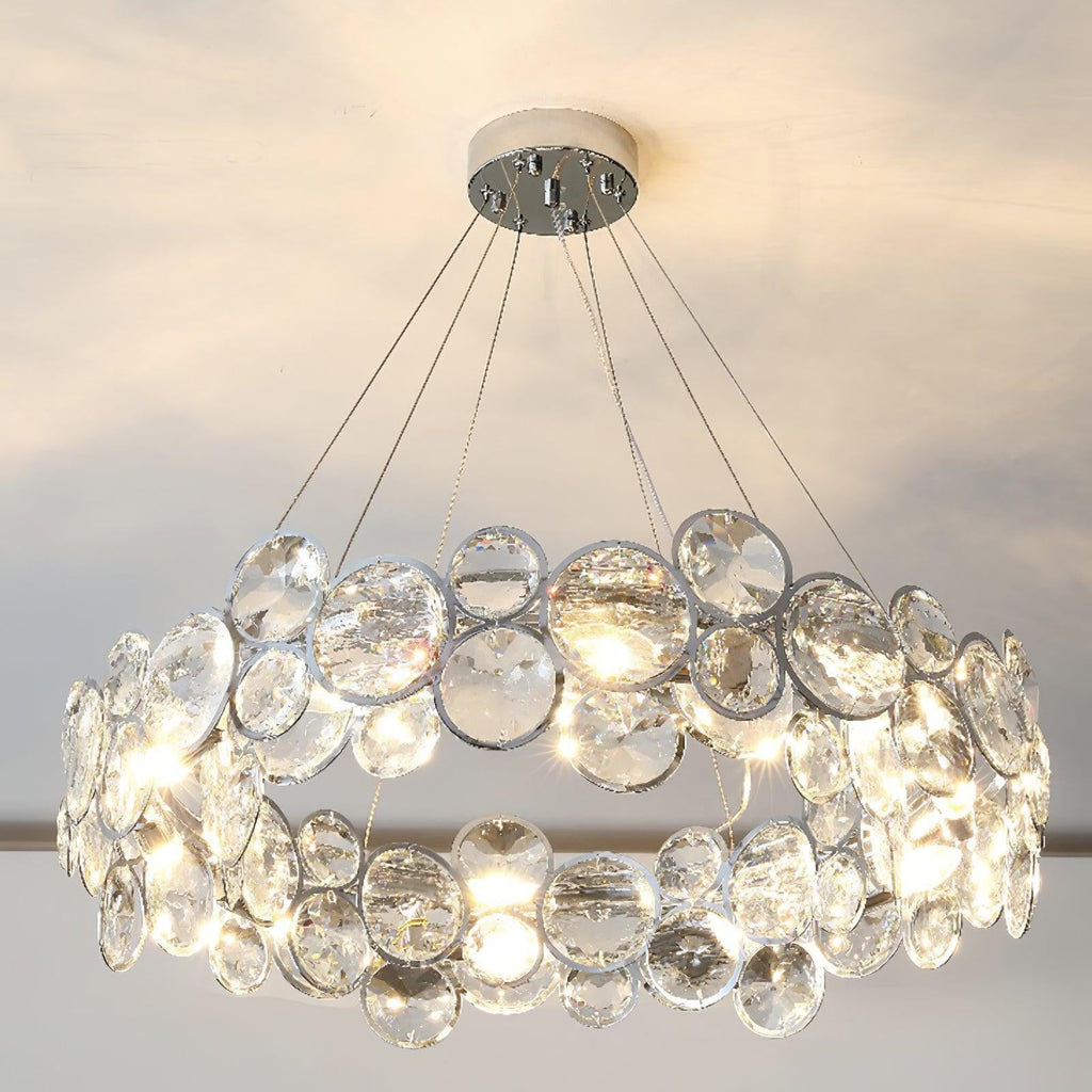 Chrome Crystal Ring Chandelier