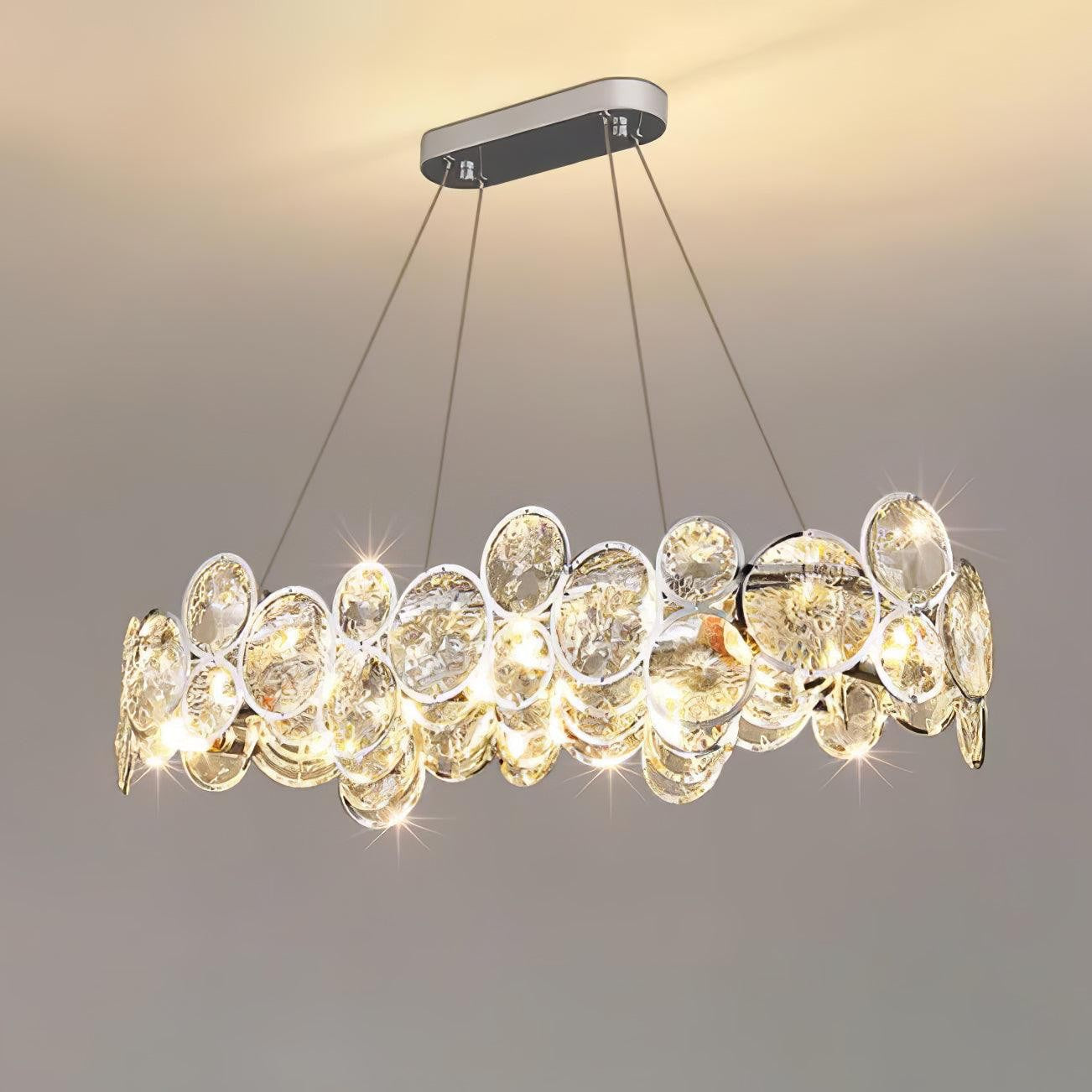 Chrome Crystal Ring Chandelier