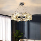 Chrome Crystal Ring Chandelier
