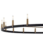 Clayton 60" Wide Brass Black 18-Light Ring-Round Chandelier