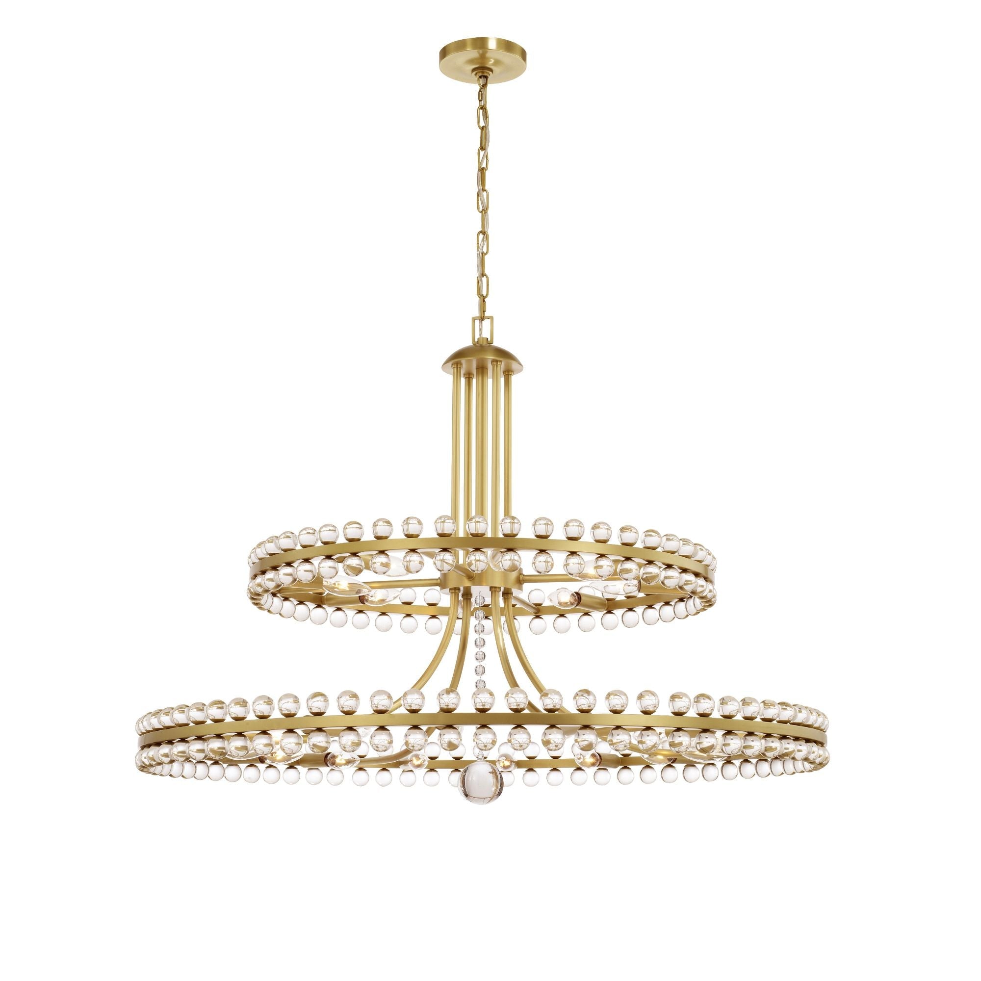 Clover 39.25'' Aged Brass Chandelier Gold 39.25"W x 32.5"H x 39.25"D