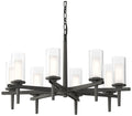 Constellation 34"W 8 Arm Natural Iron Chandelier With Opal and Clear G