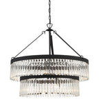 Crystorama  32" Wide Black Forged 9-Light Chandelier