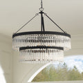 Crystorama  32" Wide Black Forged 9-Light Chandelier