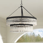 Crystorama  32" Wide Black Forged 9-Light Chandelier